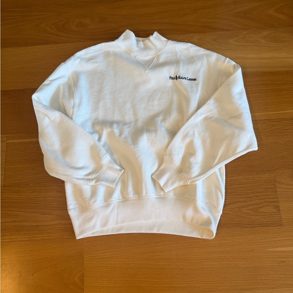 Polo Ralph Lauren mock neck sweatshirt in cream size XXS